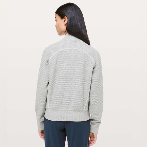 Lululemon On Repeat Bomber Jacket Grey Size 8 Cotton Blend W4AY4S - Picture 2 of 9